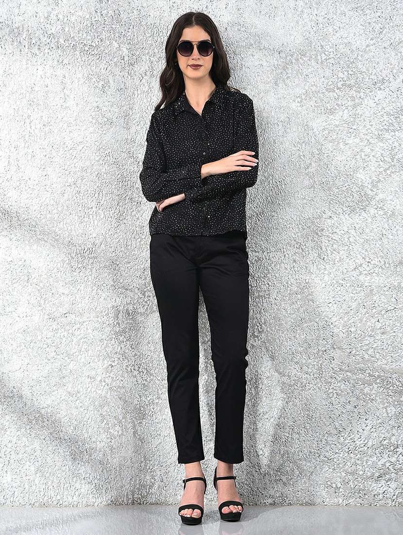 women polka doted collared long sleeve shirt - 22178352 -  Standard Image - 5