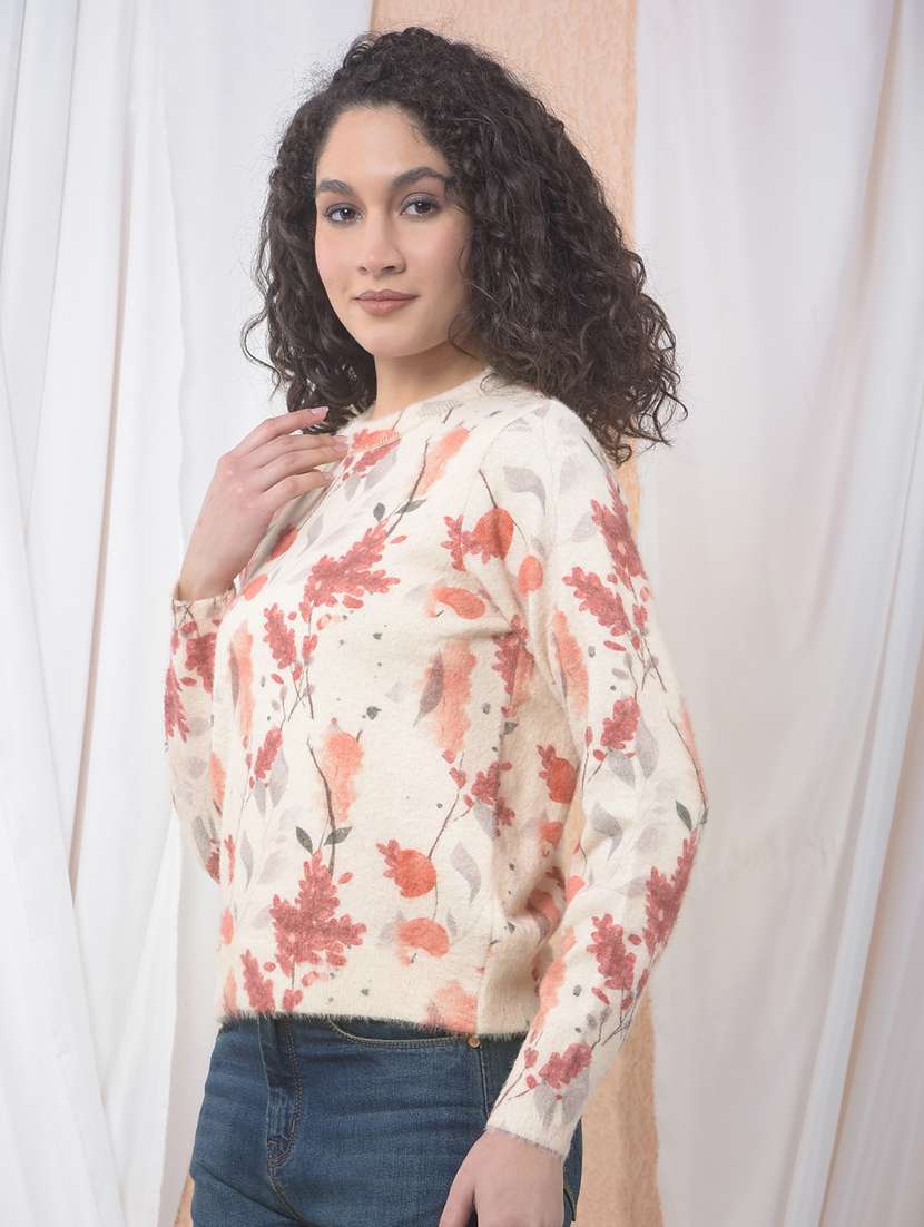 women floral print long sleeve pullover - 22178382 -  Standard Image - 3