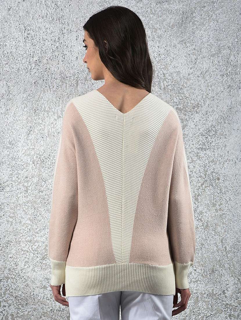 Women Color Blocked Long Sleeve Pullover - 22178383 -  Standard Image - 3