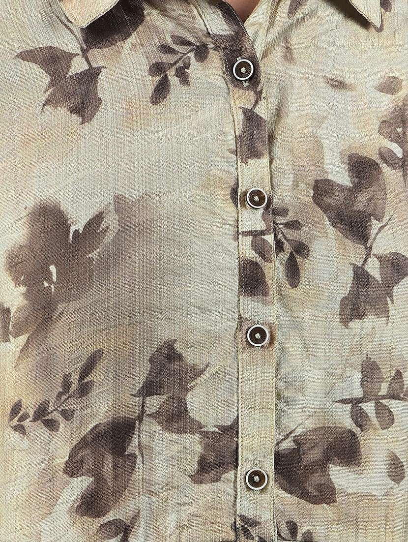 women printed collared asymmetric top - 22178401 -  Standard Image - 5