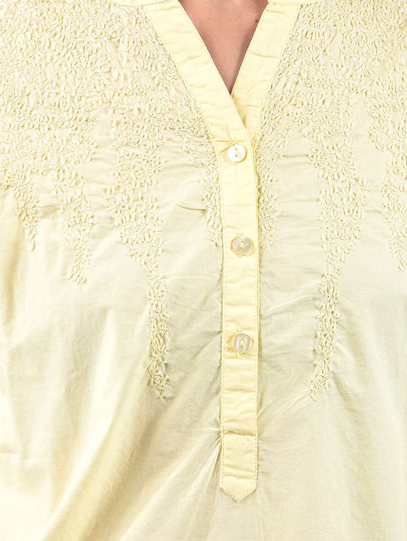 women embroidered three quarter sleeve regular top - 22178403 -  Standard Image - 5