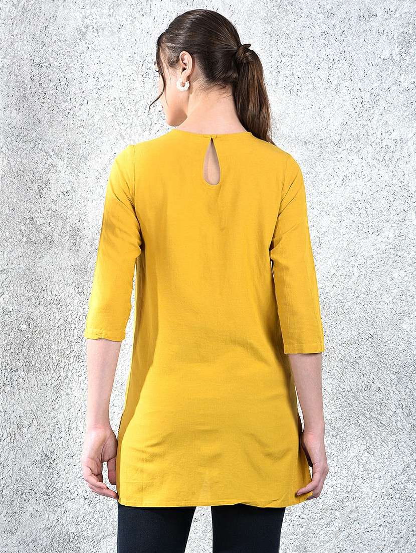 women embroidered round neck high low top - 22178404 -  Standard Image - 3