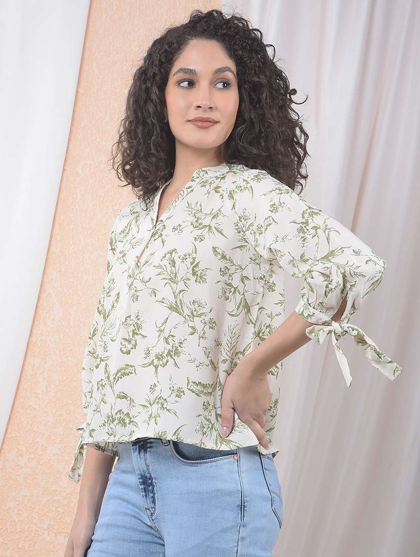 women printed three quarter sleeve regular top - 22178408 -  Standard Image - 3