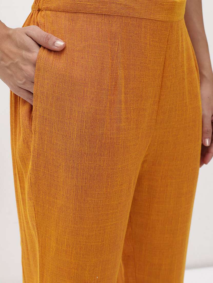 women solid top and trouser co-ord set - 22178430 -  Standard Image - 5