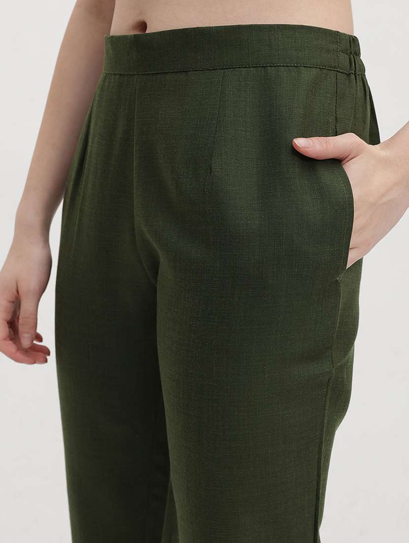 women solid shirt and trouser co-ord set - 22178437 -  Standard Image - 5