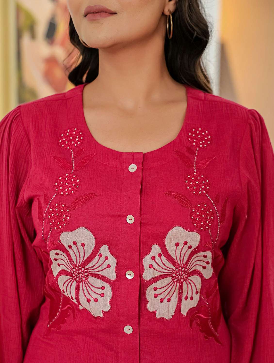 women embroidered top and trouser co-ord set - 22178452 -  Standard Image - 5