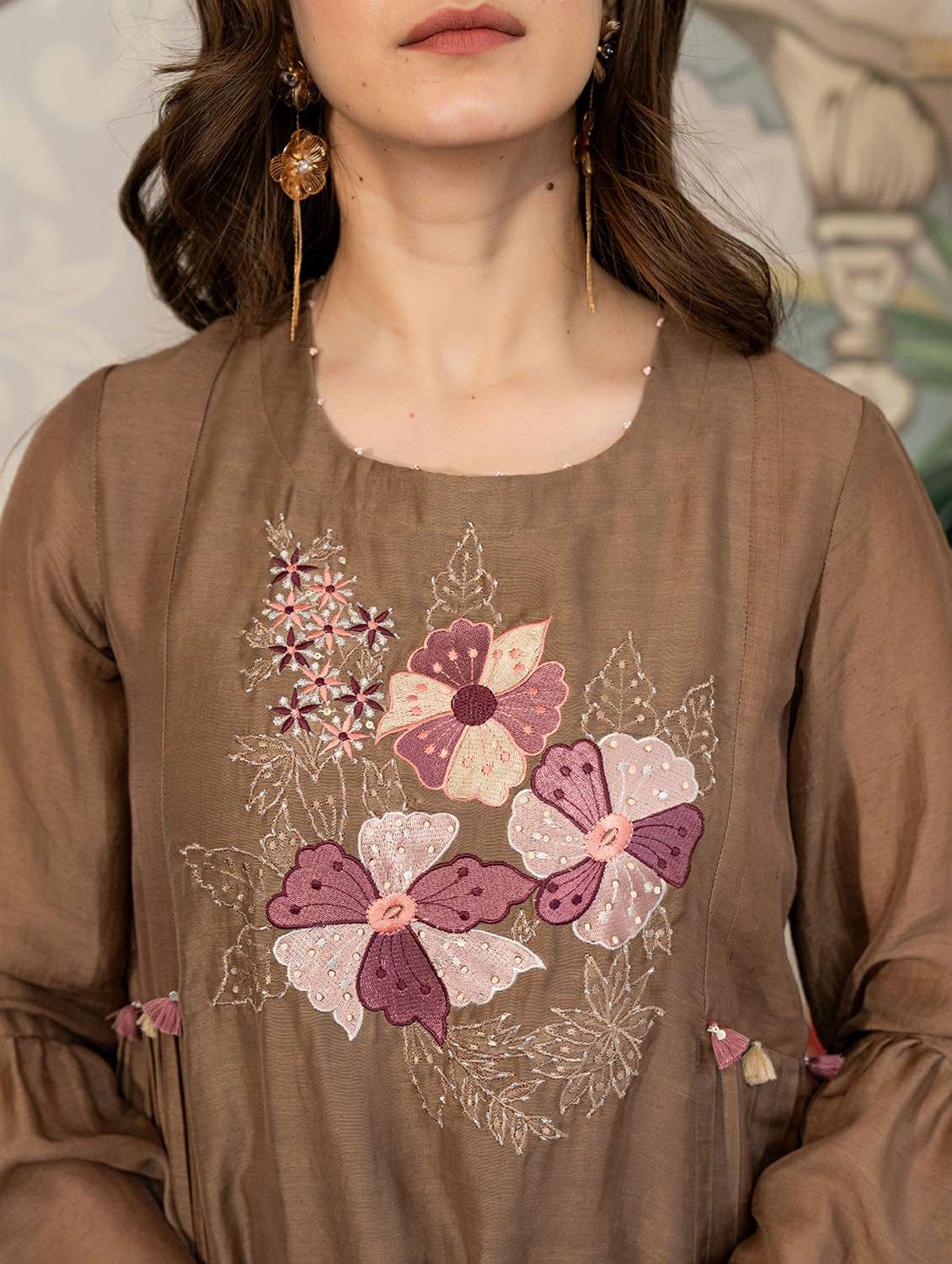 women solid with work long sleeve ethnic co-ord set - 22178454 -  Standard Image - 5