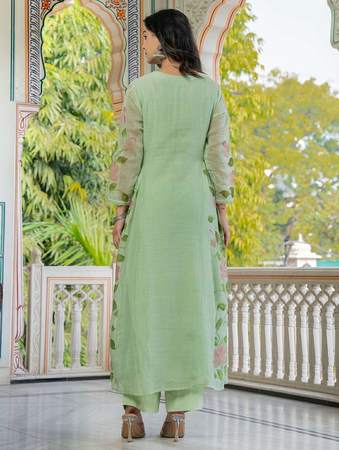 women floral printed three quarter sleeve kurta pant with dupatta set - 22178461 -  Standard Image - 3