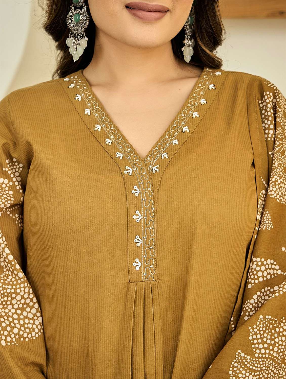 women embroidered flared sleeve kurta pant with dupatta set - 22178488 -  Standard Image - 5