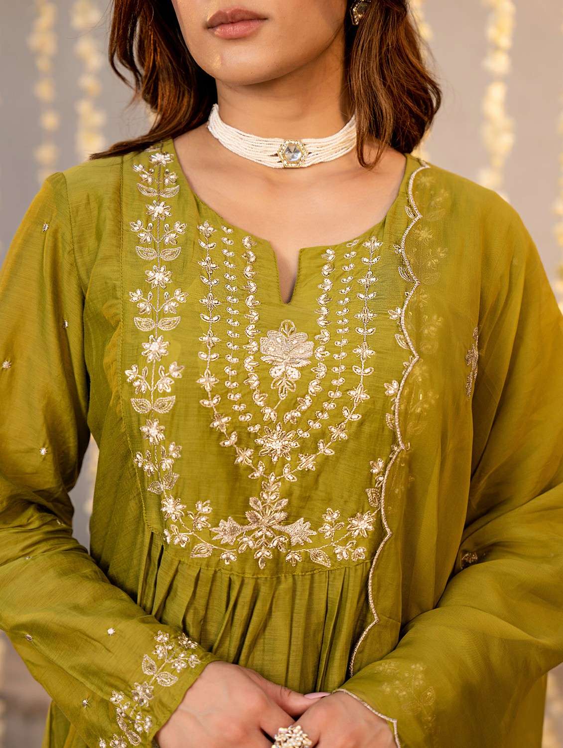 women embroidered long sleeve kurta pant with dupatta set - 22178498 -  Standard Image - 5