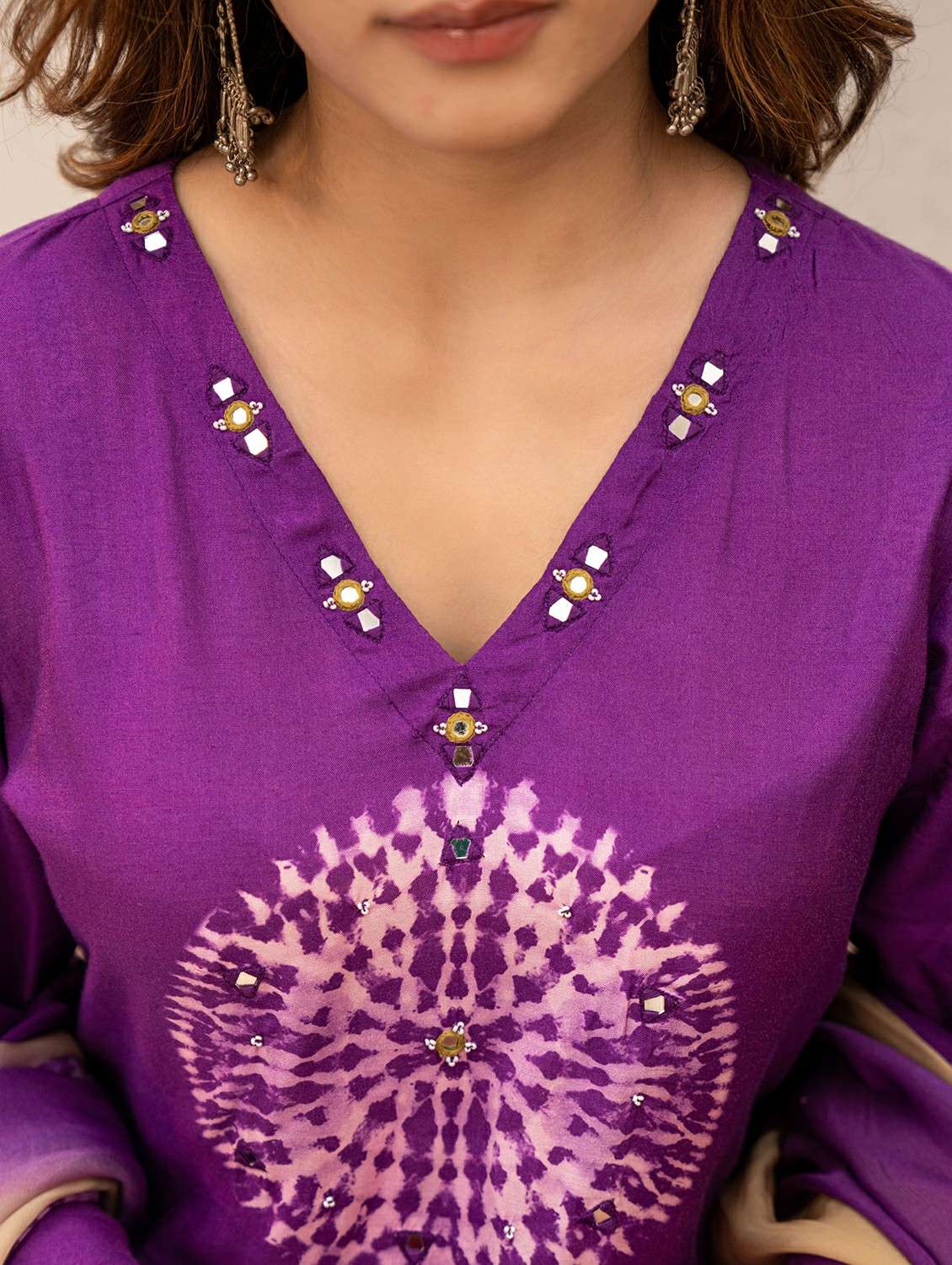 women embroidered three quarter sleeve kurta pant with dupatta set - 22178502 -  Standard Image - 5