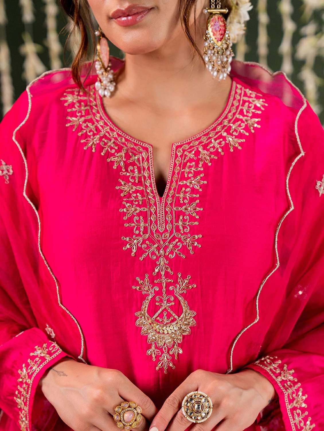 women embroidered long sleeve kurta pant with dupatta set - 22178522 -  Standard Image - 5