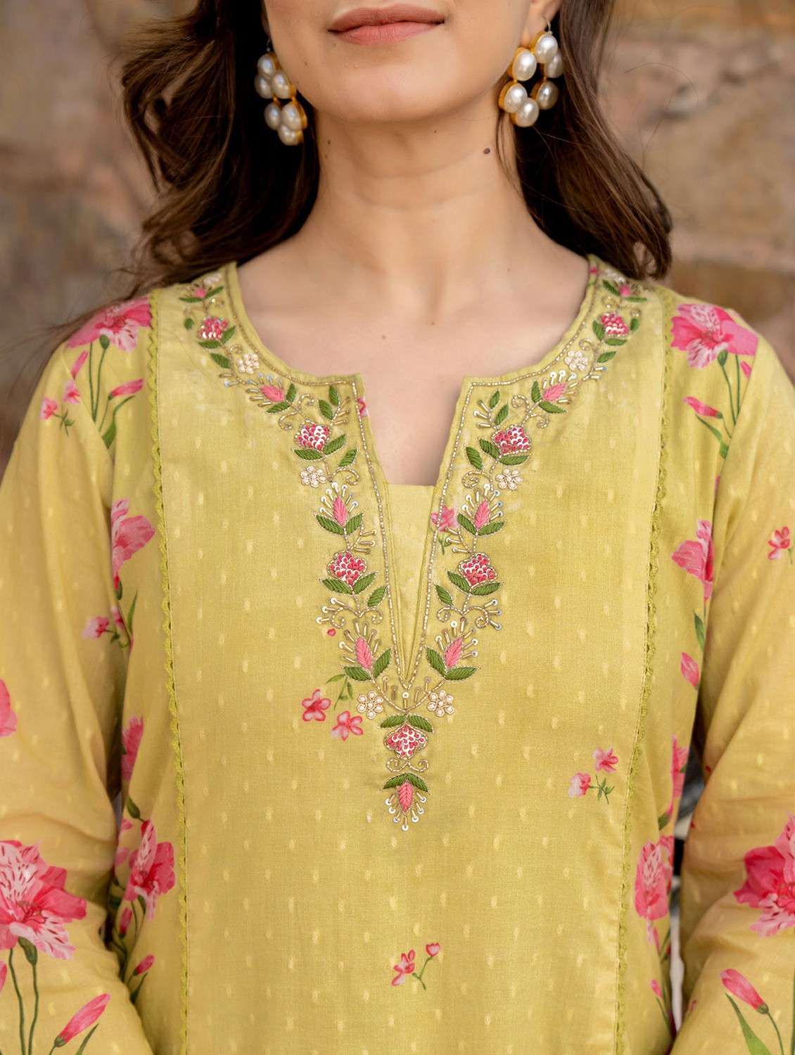 women embroidered three quarter sleeve kurta pant with dupatta set - 22178528 -  Standard Image - 5