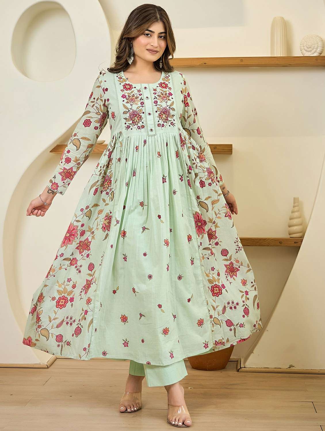 women floral long sleeve kurta pant with dupatta set - 22178529 -  Standard Image - 3