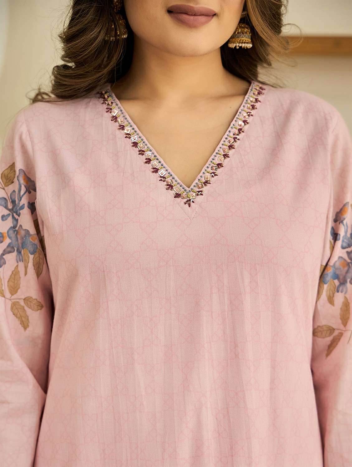 women embroidered three quarter sleeve kurta pant with dupatta set - 22178547 -  Standard Image - 5