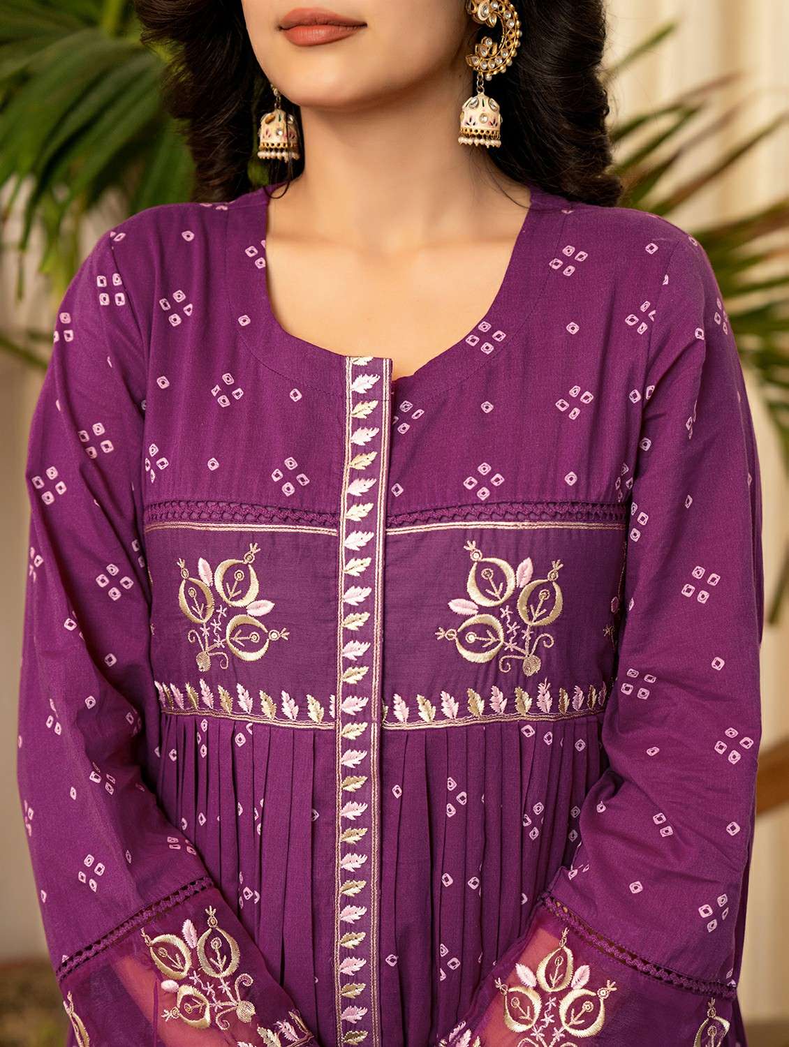 purple cotton kurta pant  set - 22178560 -  Standard Image - 5