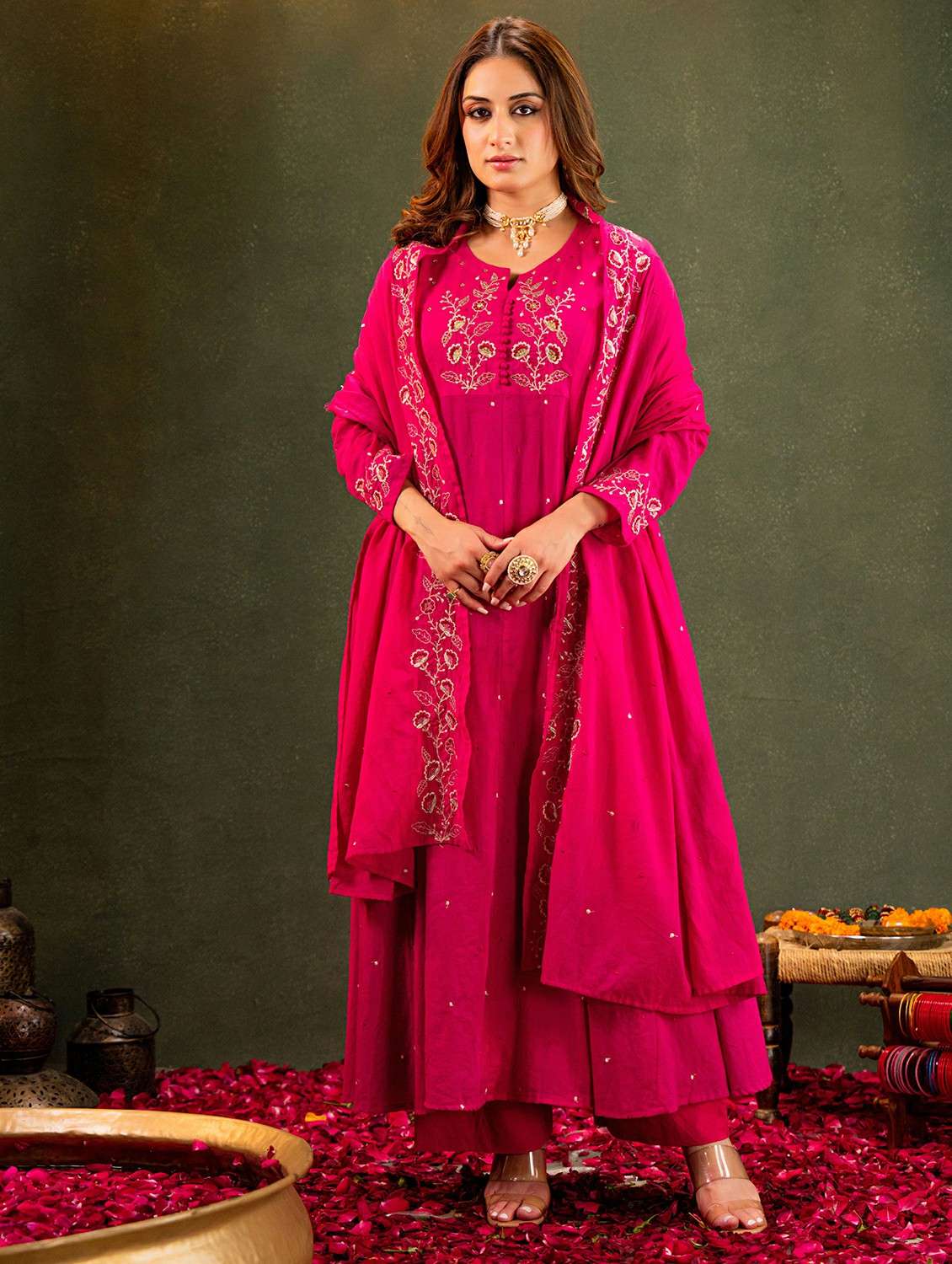 pink cotton kurta pant  set - 22178562 -  Standard Image - 3