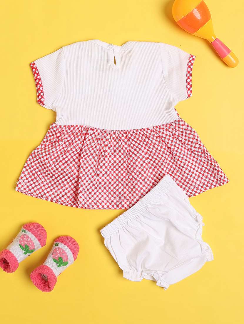 kids printed short sleeves frock with bloomer - 22178579 -  Standard Image - 3