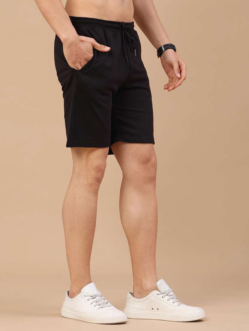 men solid mid rise regular fit shorts - 22178587 -  Standard Image - 3