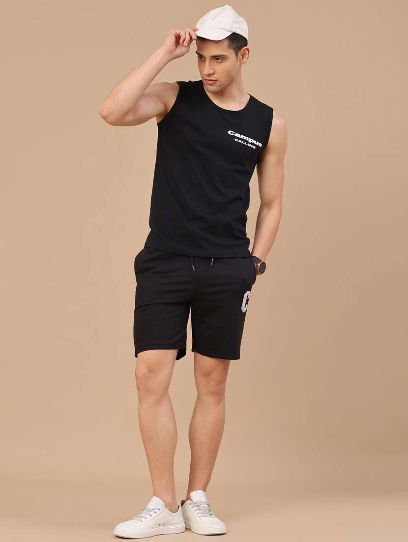 men solid mid rise regular fit shorts - 22178587 -  Standard Image - 5