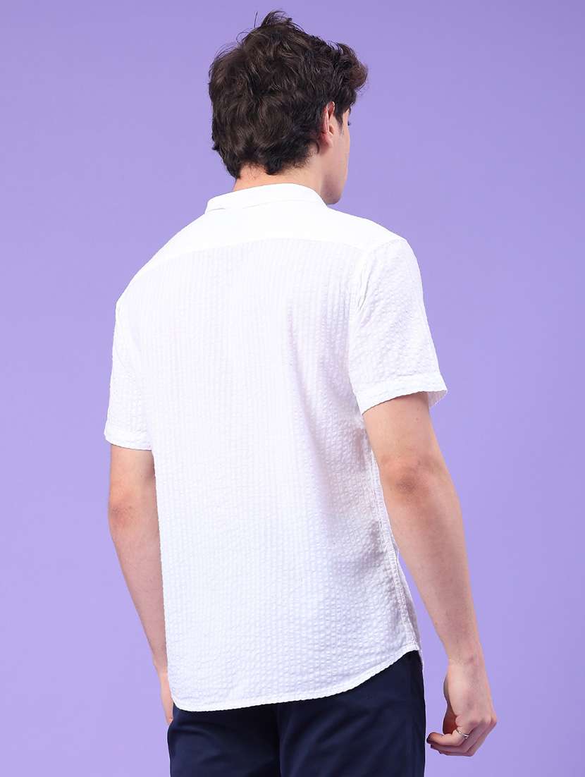 men self design short sleeve regular fit casual shirt - 22178646 -  Standard Image - 3
