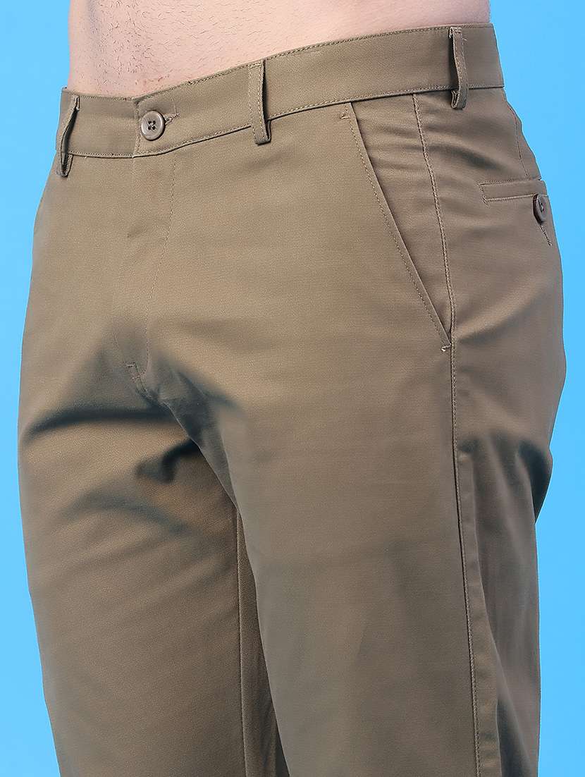 men solid mid rise chinos casual trouser - 22178676 -  Standard Image - 5
