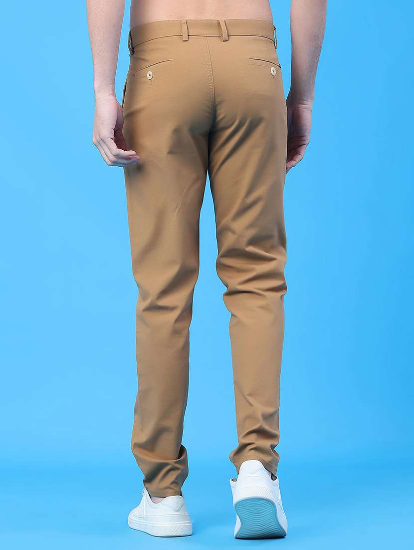 men solid mid rise chinos casual trouser - 22178677 -  Standard Image - 3