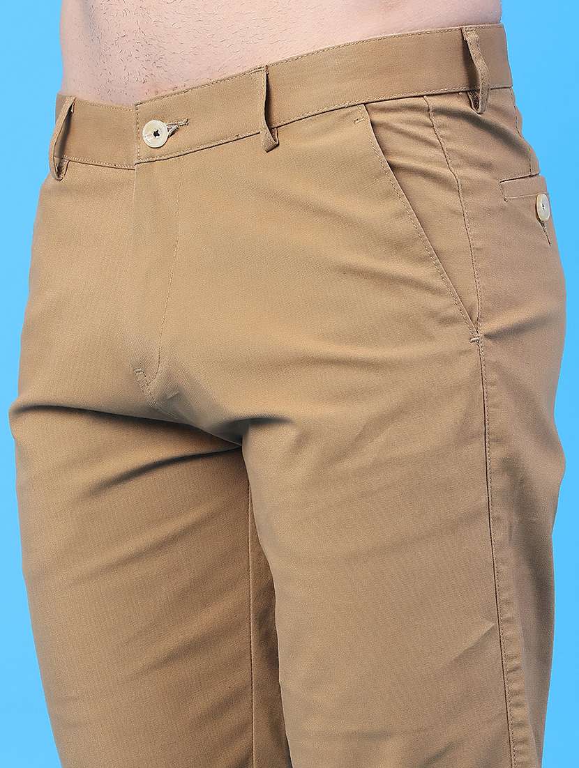 men solid mid rise chinos casual trouser - 22178677 -  Standard Image - 5