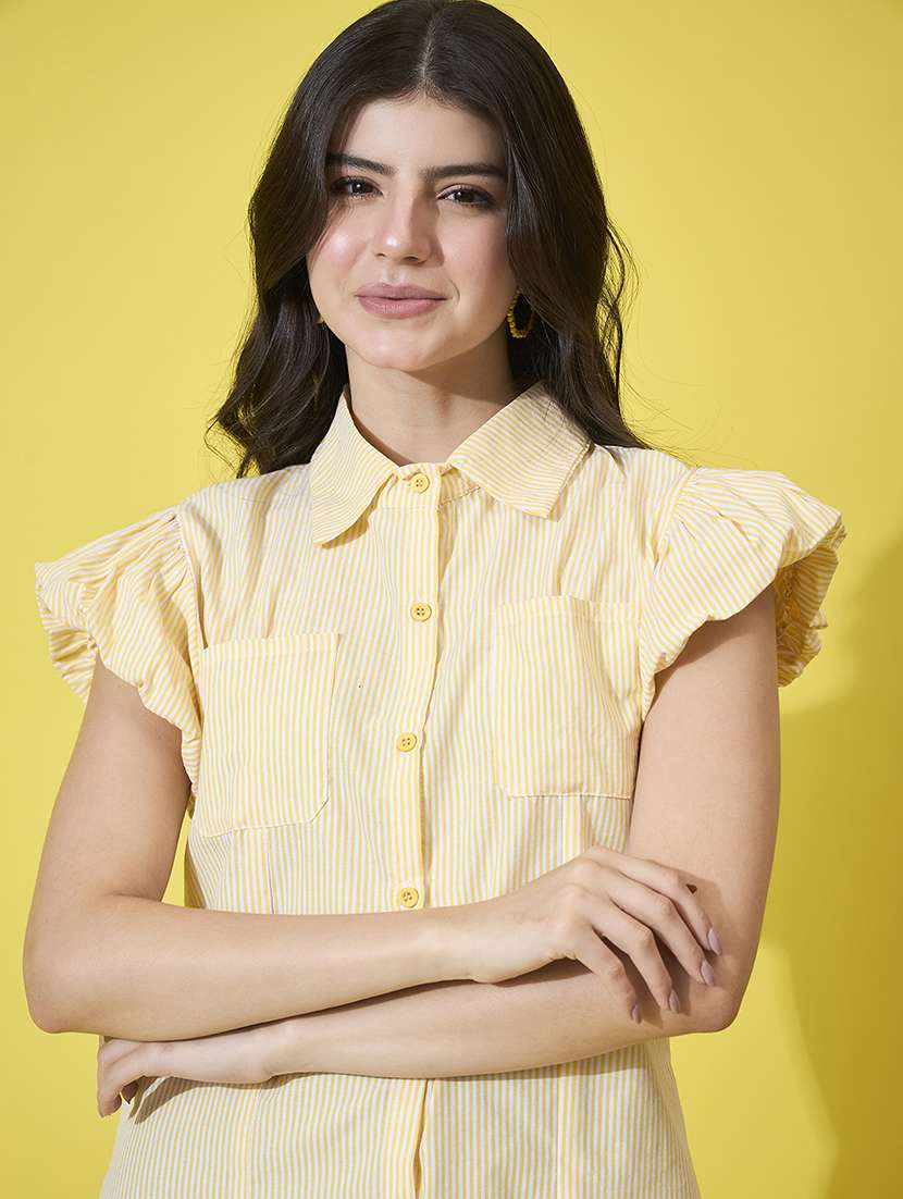 Women Striped Collared Shirt Dress - 22178962 -  Standard Image - 5