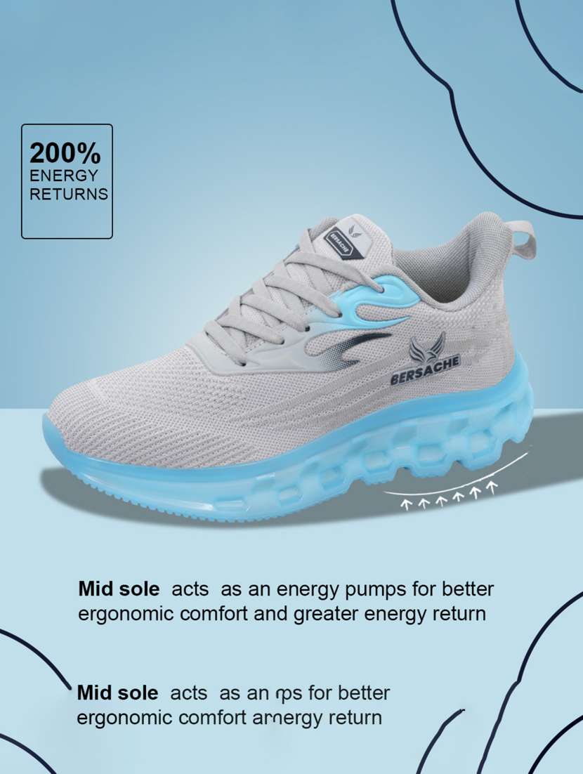 men grey lace up sport shoe - 22178992 -  Standard Image - 3