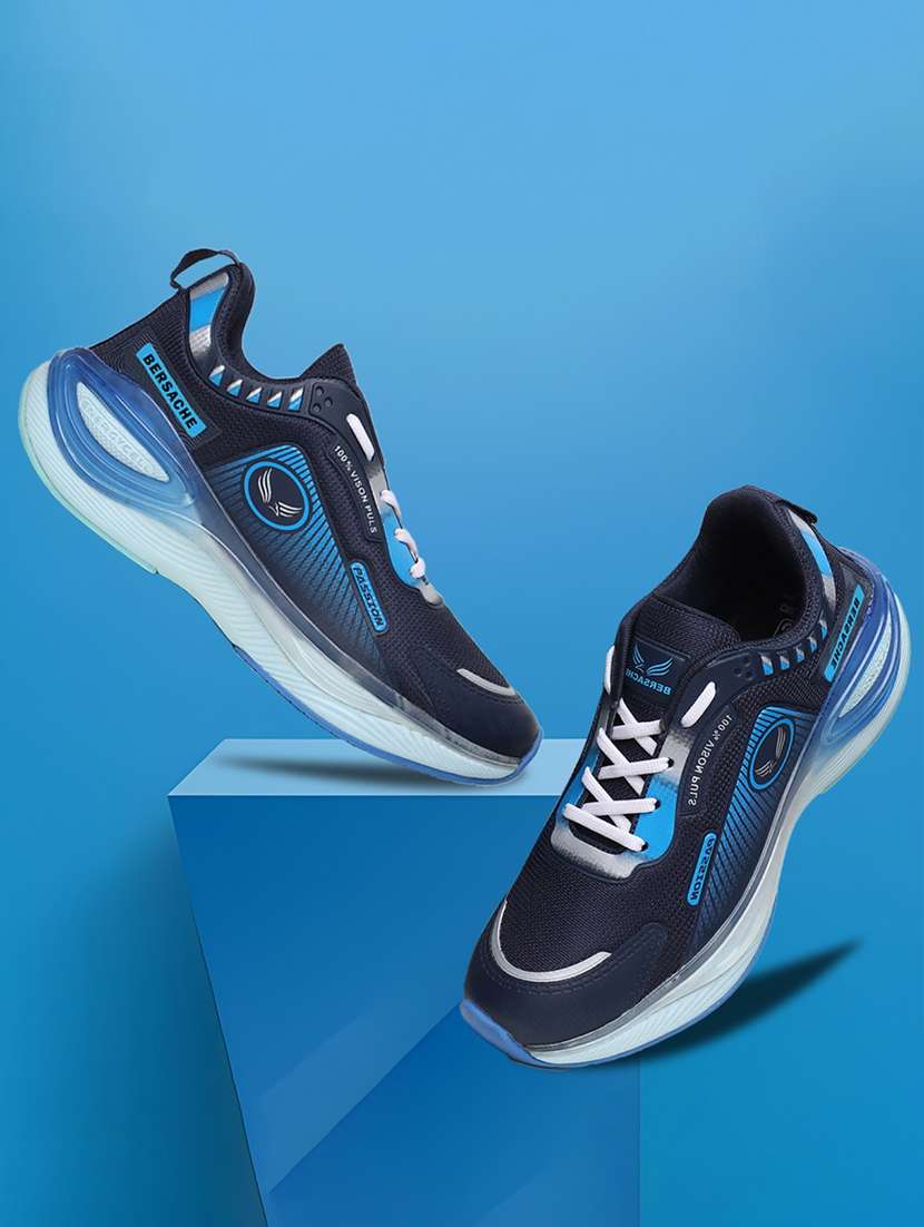 men blue lace up sport shoe