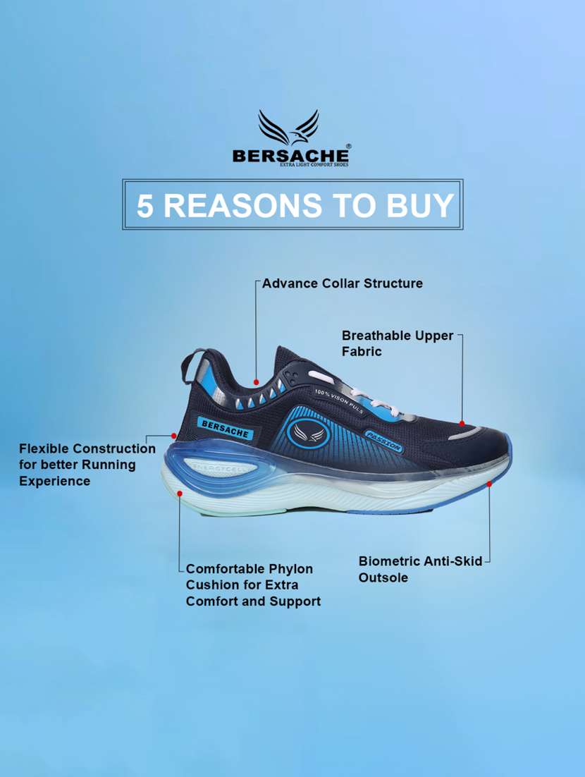 men blue lace up sport shoe - 22178993 -  Standard Image - 3