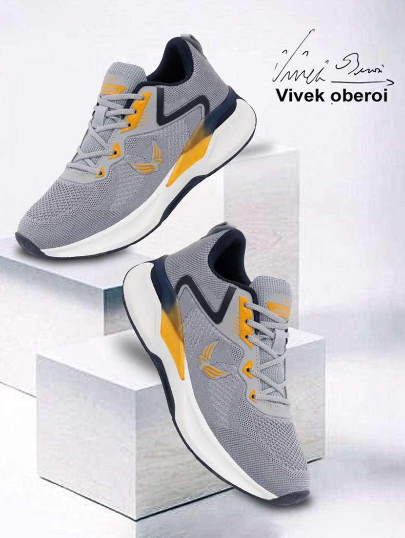 men grey lace up sport shoe