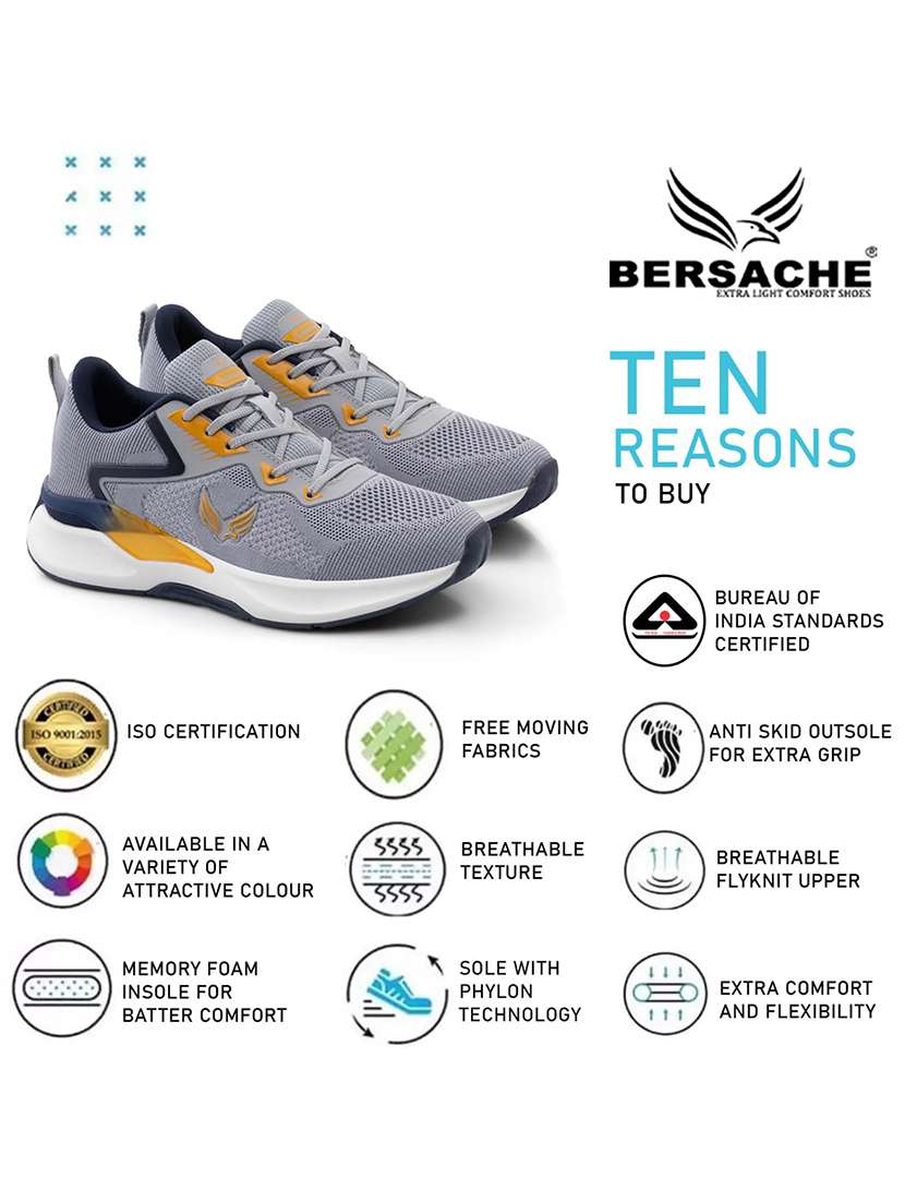 men grey lace up sport shoe - 22178994 -  Standard Image - 3