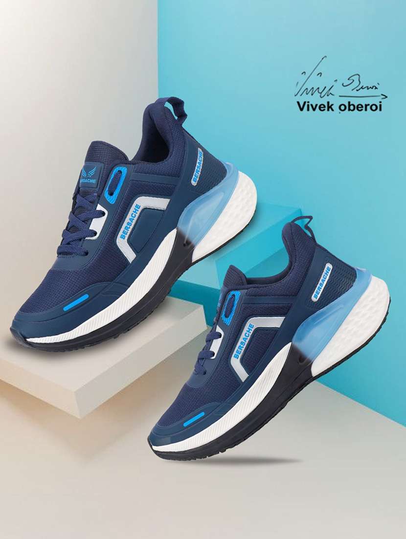 men blue lace up sport shoe