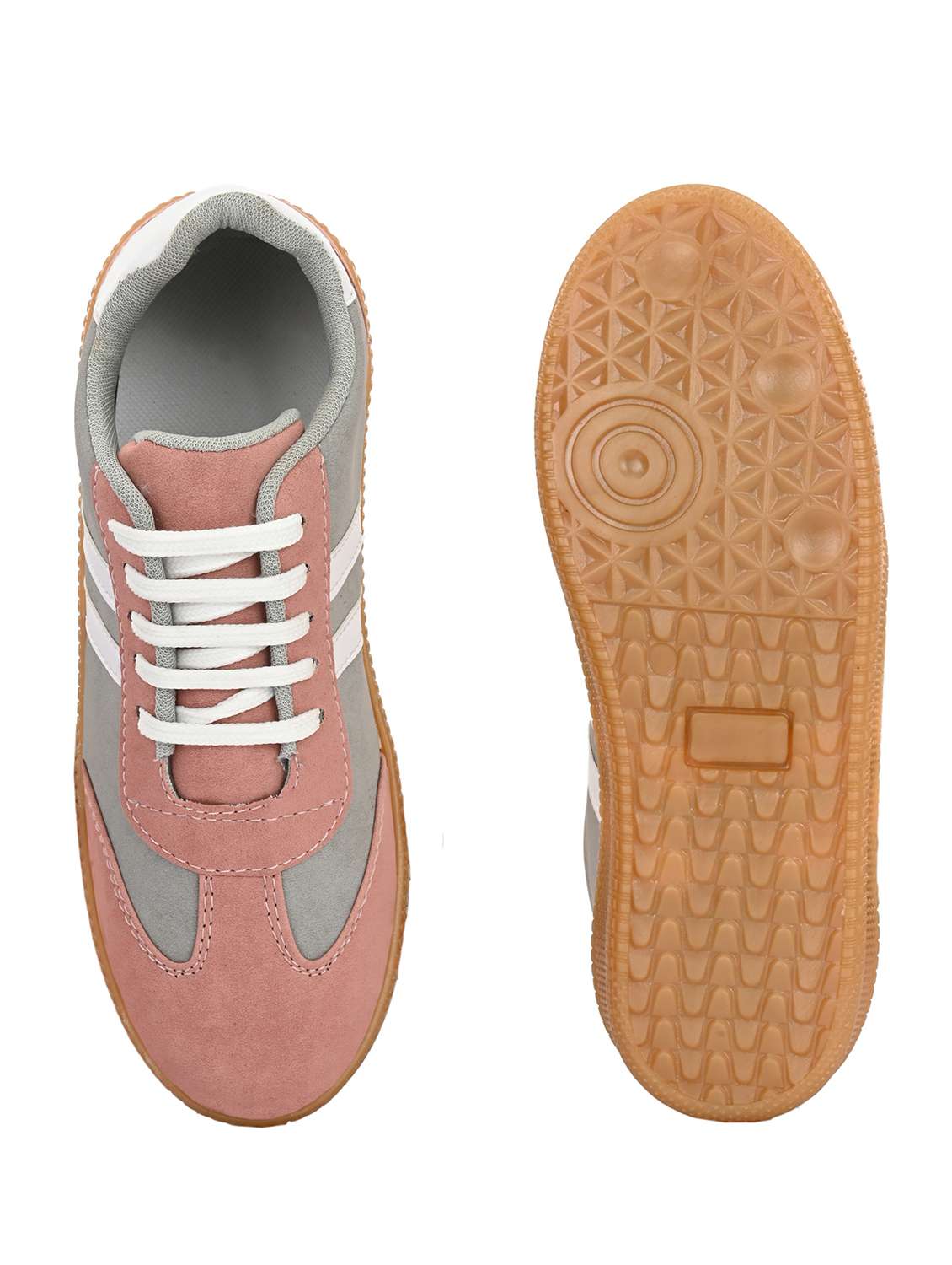 women peach lace-up sneaker - 22179513 -  Standard Image - 5
