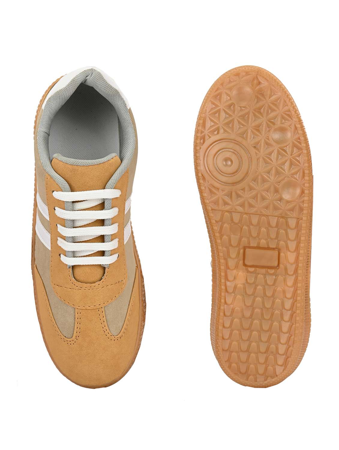 women beige lace-up sneaker - 22179514 -  Standard Image - 5