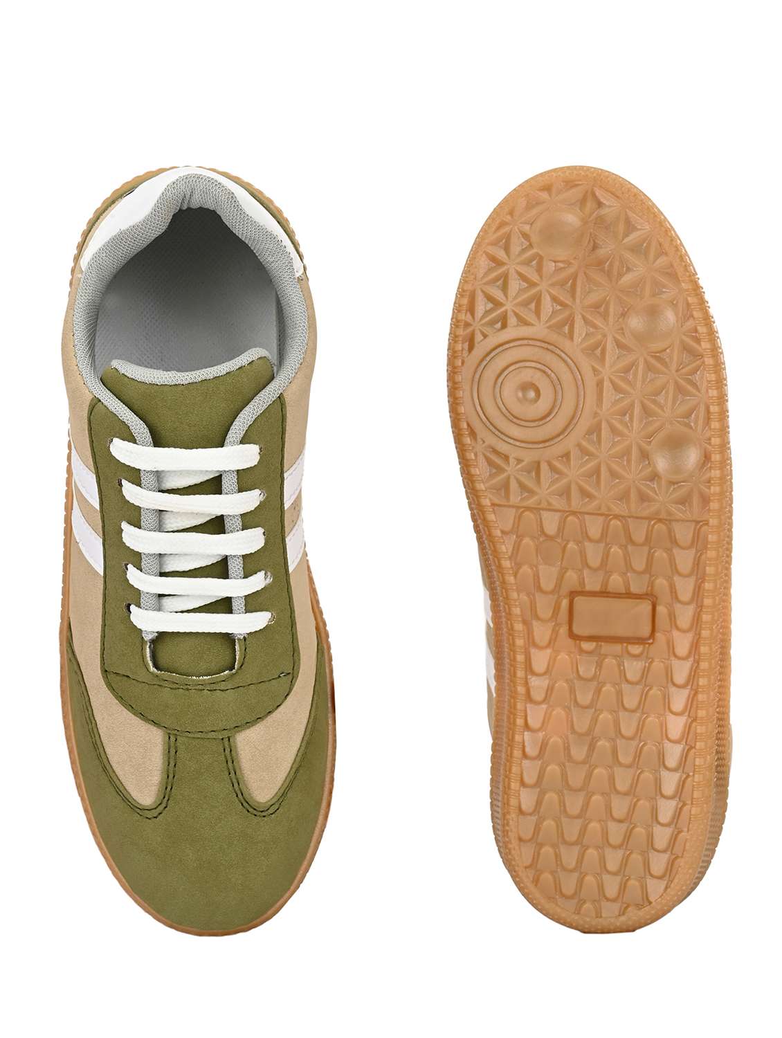 women olive lace-up sneaker - 22179515 -  Standard Image - 5