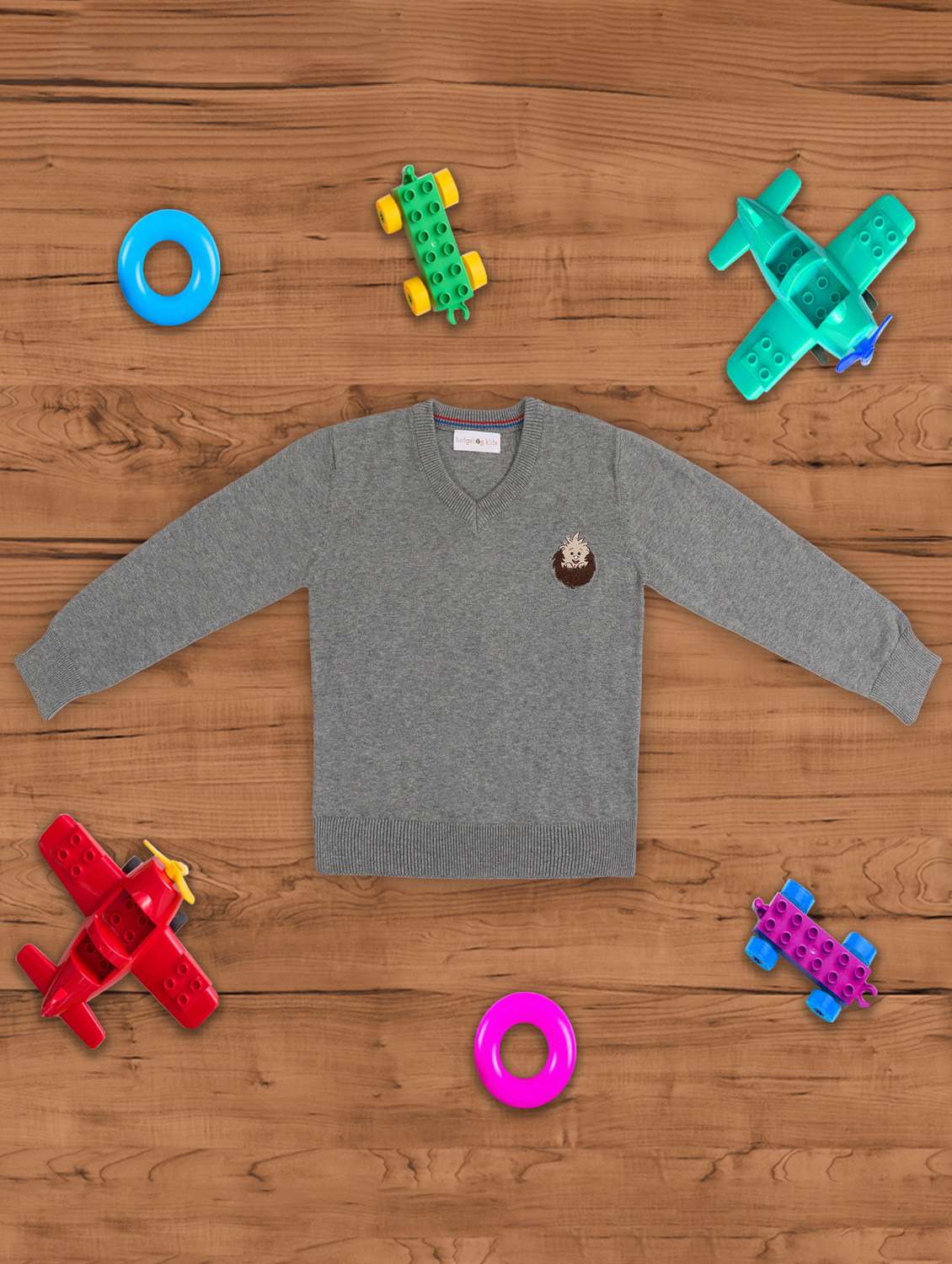 boys solid long sleeve sweater