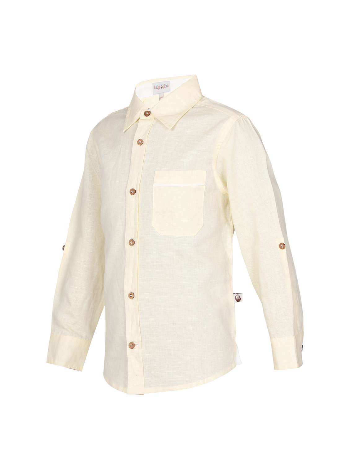 boys solid collared long sleeve shirt - 22179531 -  Standard Image - 3