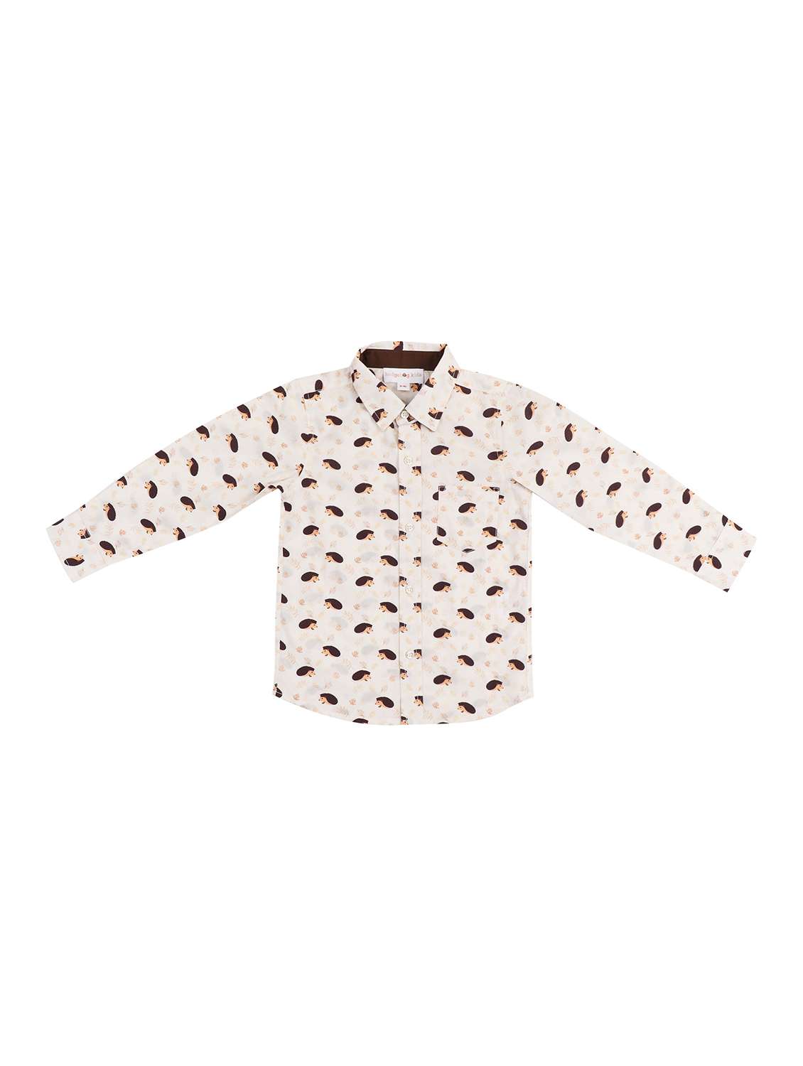boys printed collared long sleeve shirt