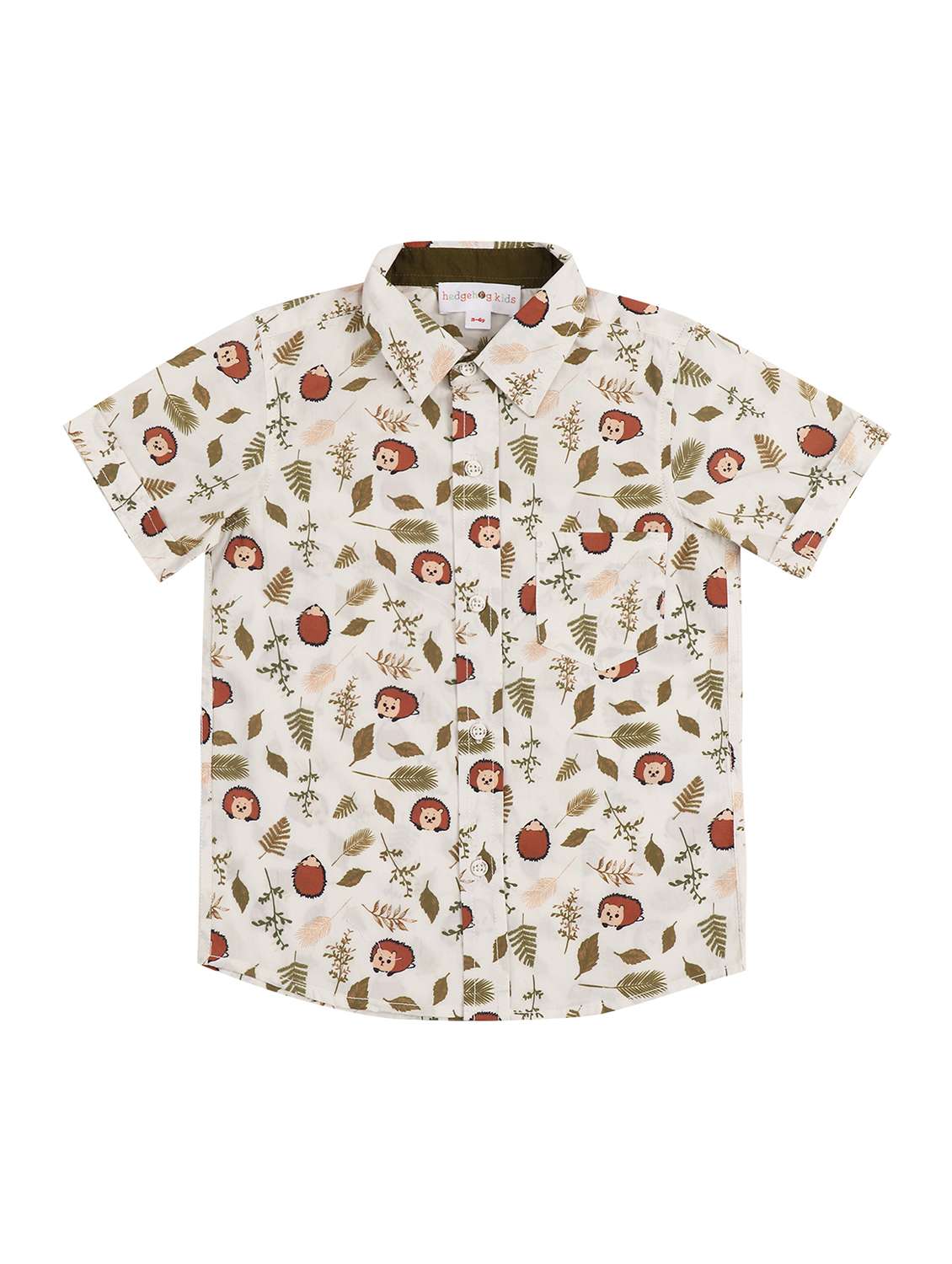 boys printed collared short sleeve shirt