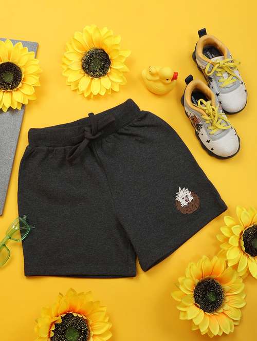 boys solid mid rise regular fit shorts  - 22179544 -  Standard Image - 0