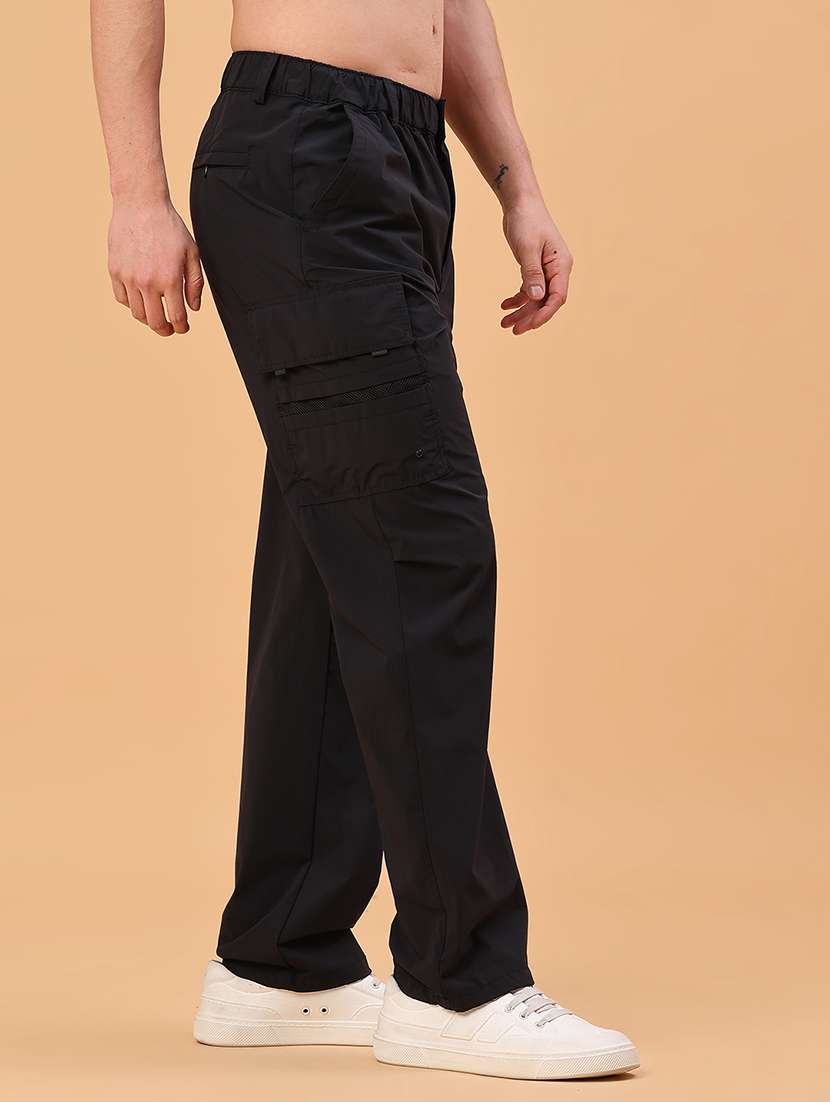 men solid mid rise regular fit cargo - 22179573 -  Standard Image - 3