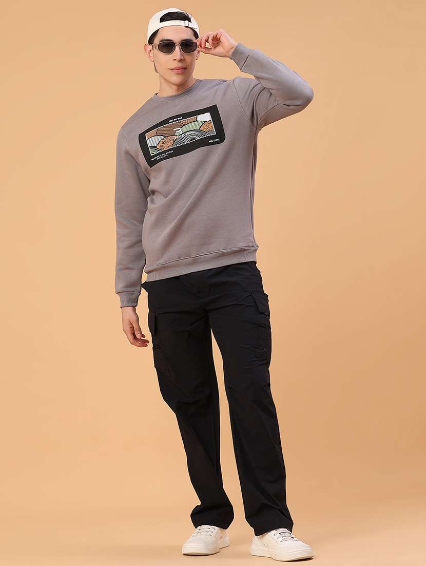 men solid mid rise regular fit cargo - 22179573 -  Standard Image - 5