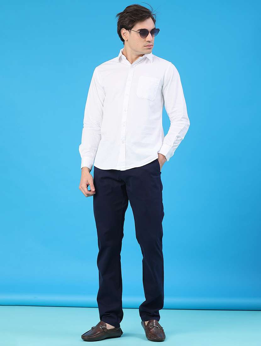 men solid mid rise chinos casual trouser - 22179592 -  Standard Image - 5