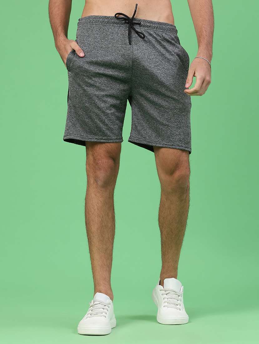 men side taped mid rise regular fit shorts
