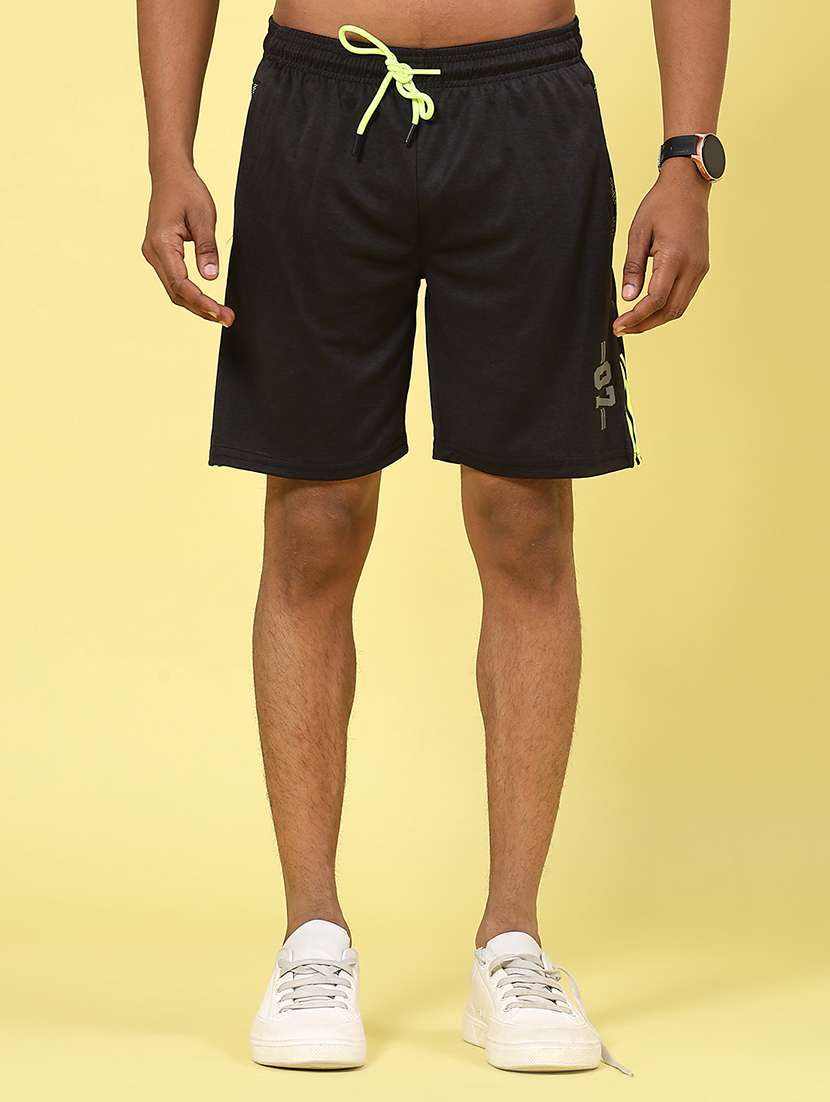 men black polyester short