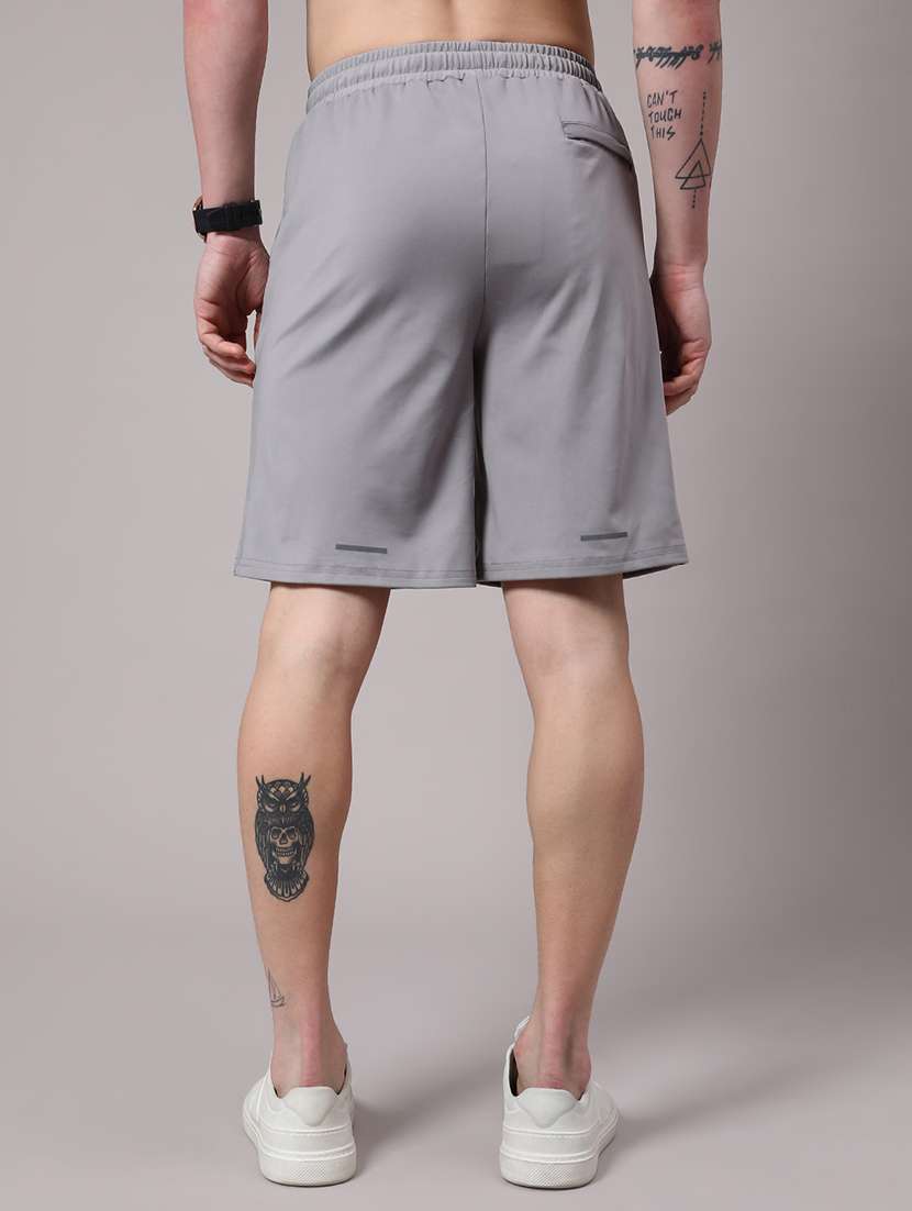 men grey cotton shorts three - fourth - 22179617 -  Standard Image - 3