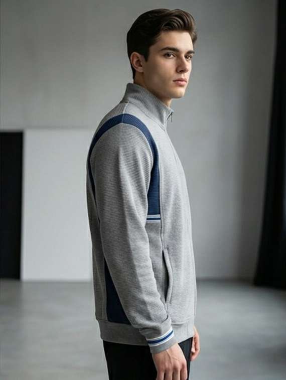 Men Color Block Long Sleeve Casual Jacket - 22179620 -  Standard Image - 3